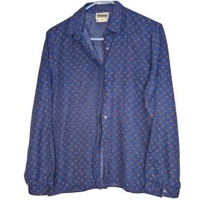 Vintage Country Suburbans Button Down Shirt Geometric Preppy Countryside‎ Retro